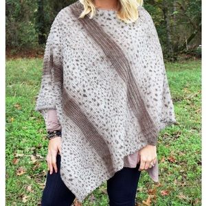Seeing Spots Faux Fur Poncho, Taupe